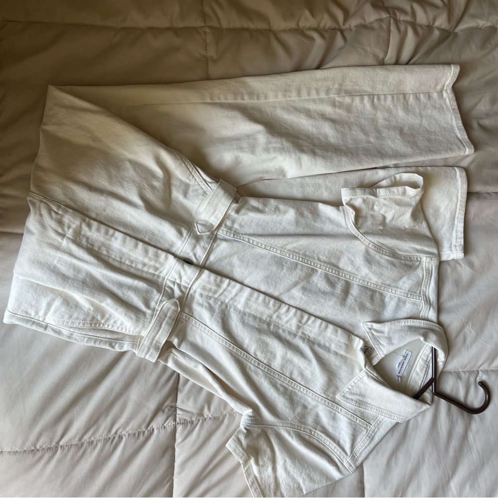 Good American White/Cream Denim Jumpsuit